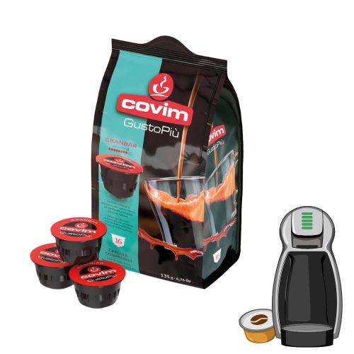 16 ks Covim GustoPiú Granbar kapsle kompatibilní s Dolce Gusto