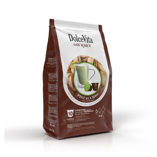 10 kusů kapslí Dolce Vita Pistáciová příchuť Nespresso kompatibilní