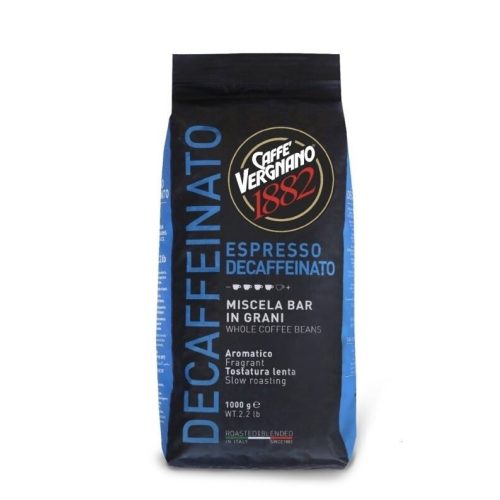 1 kg Caffè Vergnano 1882 Decaffeinato směs celých kávových zrn