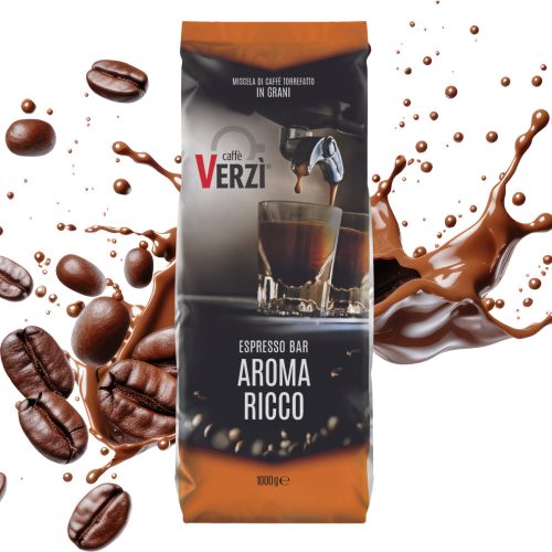 1 kg Caffé VERZI Espresso Bar AROMA RICCO směs celých kávových zrn